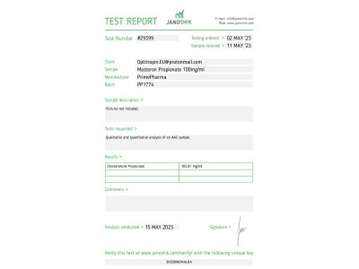 Masteron Propionate Fabricant: Prime Pharma Emballage : Fiole de 10 ml (100 mg/ml)