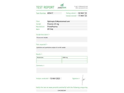 Proviron Fabricant : Prime Pharma Emballage : 100 cp/bt (25 mg/cp)