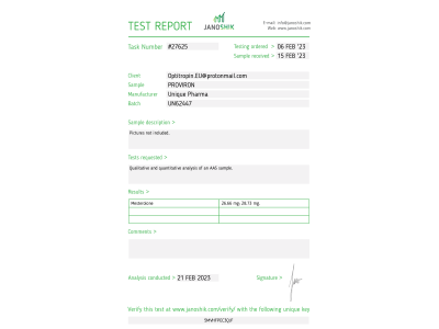 Proviron (Mesterolone) Fabricant: Unique Pharma Emballage : 100 cp/bt (25 mg/cp)