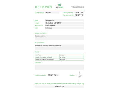 Clenbutérol Fabricant : Hilma Biocare Conditionnement : 50 comprimés/bouteille ( 40mcg/comprimé )