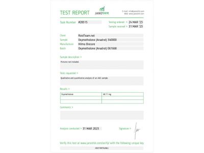 Oxymétholone ( Anadrol ) Fabricant : Hilma Biocare Conditionnement : 100 comprimés/bouteille ( 50 mg/comprimé )